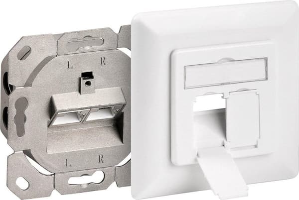 Goobay Network vægstik indbygningsboks - 2x RJ45 / CAT6 - hvid