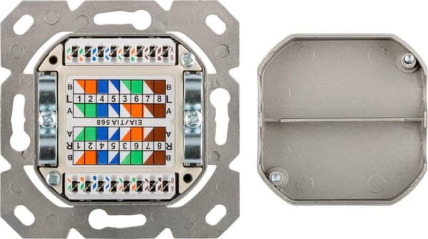 Goobay Network vægstik indbygningsboks - 2x RJ45 / CAT6 - hvid