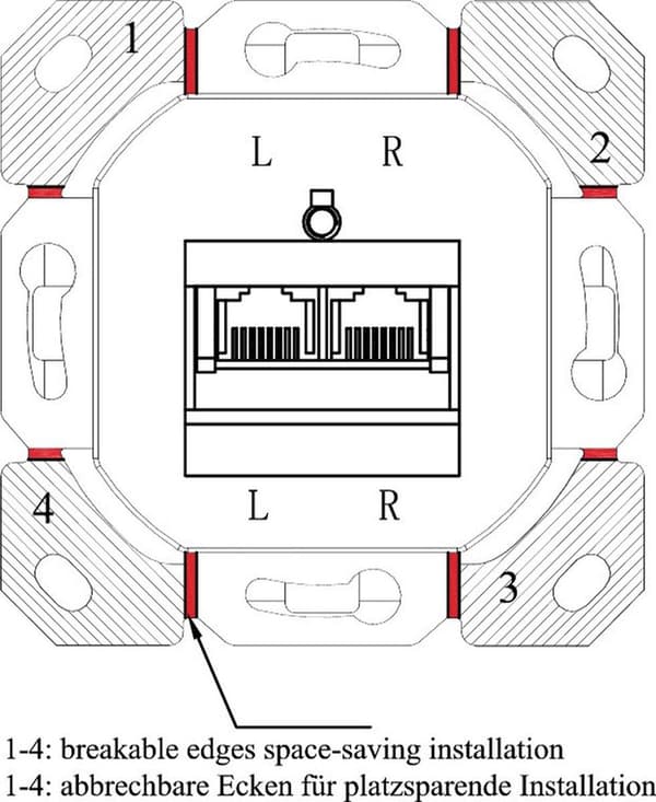 Goobay Network vægstik indbygningsboks - 2x RJ45 / CAT6 - hvid