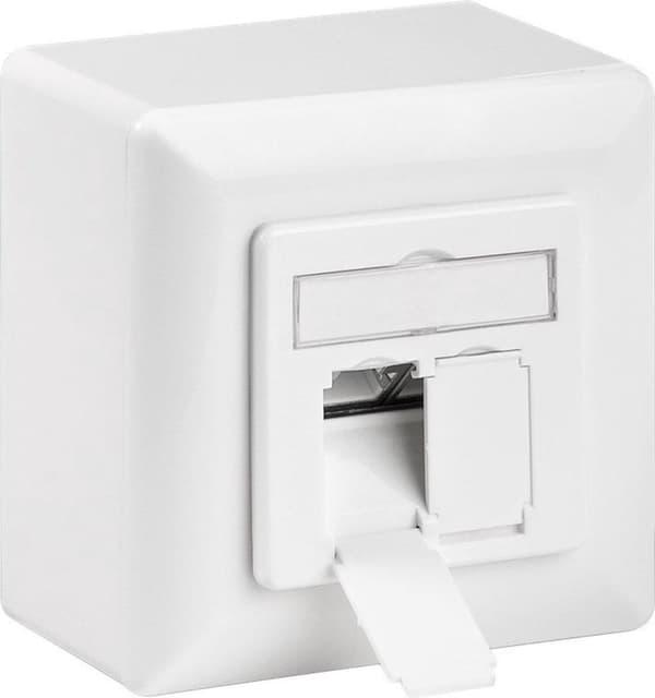 Goobay Network vægstik indbygningsboks - 2x RJ45 / CAT6 - hvid