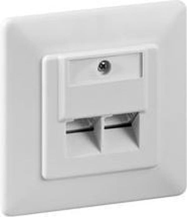 Goobay Network vægstik indbygningsboks - 2x RJ45 / CAT6 - hvid