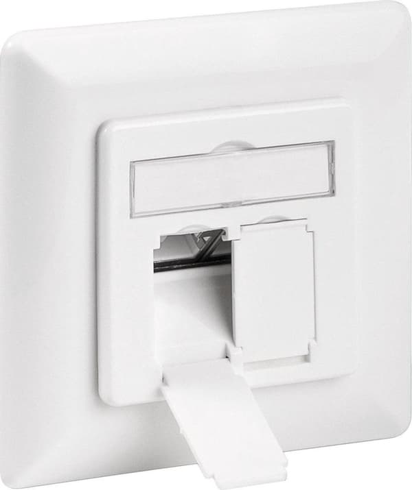 Goobay Network vægstik indbygningsboks - 2x RJ45 / CAT6 - hvid Hvid