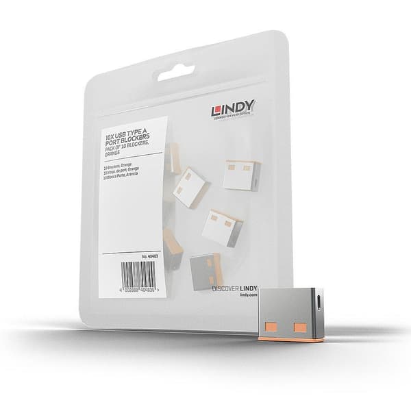 Lindy USB Port Blocker - USB Port Blocker - Oranssi (10 kappaleen pakkaus) (40463)