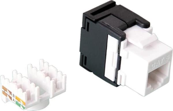 Value Keystone Jack, Cat.6, RJ-45, uskærmet, 180°, hvid uden værktøj