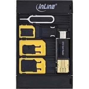 INLINE SIM-BOX SIM-kortadapter och tillbehörslåda med OTG-kortläsare (35091)