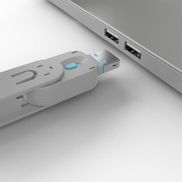 Lindy USB-portlås (4 stk) med nøgle: Kode BLÅ (40452)