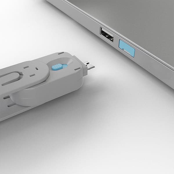 Lindy USB-portlås (4 stk) med nøgle: Kode BLÅ (40452)