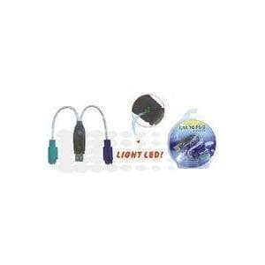 Mikrotilslutning USB A/2 x PS/2 - USB A - 2 x PS/2 - Han/hun - Grå (USBTM , USBA2PS2)