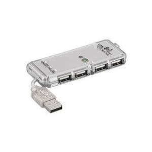 Wentronic goobay USB 2.0 Hi-Speed HUB/Distributor - Hub - 4 portar - Hi-Speed USB - transparent