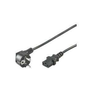 MicroConnect-virtajohto - Virtajohto - IEC 60320 C13 - CEE 7/7 - 5 m - 90° pistoke - musta