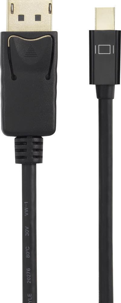 Renkforce Mini-DisplayPort / DisplayPort tilslutningskabel 0,50 m RF-4538170 guldbelagte stikkontakter sort [1x Mini-DisplayPort-stik - 1x DisplayPort