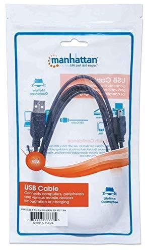 Manhattan 333375 Hi-Speed USB 2.0 anslutningskabel (A-hane till mini-B-hane) 1,8 m svart