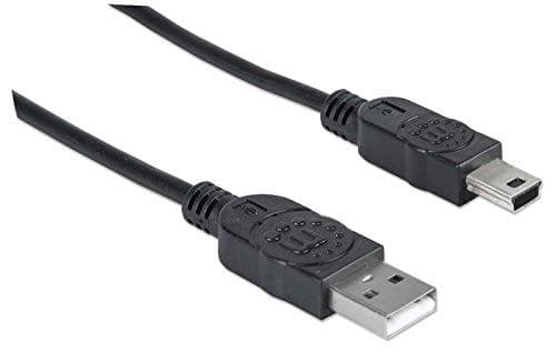Manhattan 333375 Hi-Speed USB 2.0 anslutningskabel (A-hane till mini-B-hane) 1,8 m svart