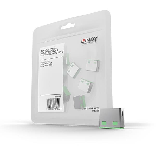 Lindy USB Port Blocker - USB Port Blocker - Vihreä (10 kappaleen pakkaus) (40461)