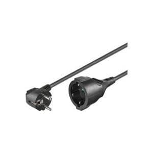 MicroConnect - Strømforlængerkabel - CEE 7/7 (W) til CEE 7/7 (M) - AC 250V - 3m - 90° stik - Sort
