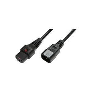 MicroConnect - Strømforsyning forlængerkabel - IEC 60320 C14 til IEC 60320 C13 - 1 m - Sort