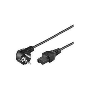 MicroConnect PowerCord - Strømkabel - IEC 60320 C15 til CEE 7/7 (M) - 3 m - 90° stik - Sort