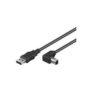 MicroConnect - USB-kabel - USB (M) till USB typ B (M) - 1 m - 90°-kontakt