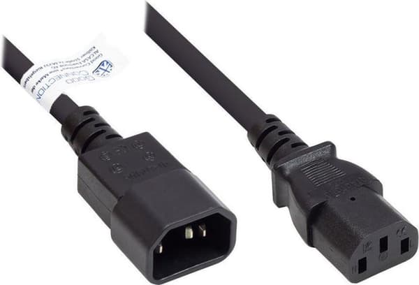 Alcasa P1430-S010 nätsladd Svart 1 m C14-kontakt C13-kontakt