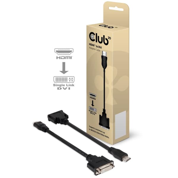 Club 3D - Videostik - HDMI / DVI - HDMI 19-bens (M) - til - DVI-I (F) (CAC-HMD>DFD)