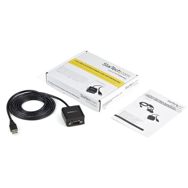 StarTech.com FTDI USB 2.0 til seriel adapter - USB til RS232 / DB9 Interface Converter (COM) - Han/Han 1,8 m