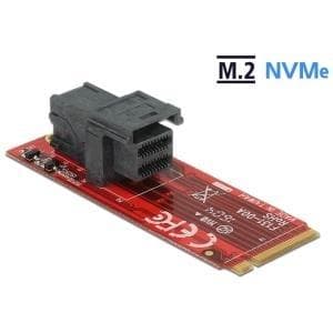 Låsadapter M.2 Key M > SFF-8643 NVMe (62721) Svart, Röd
