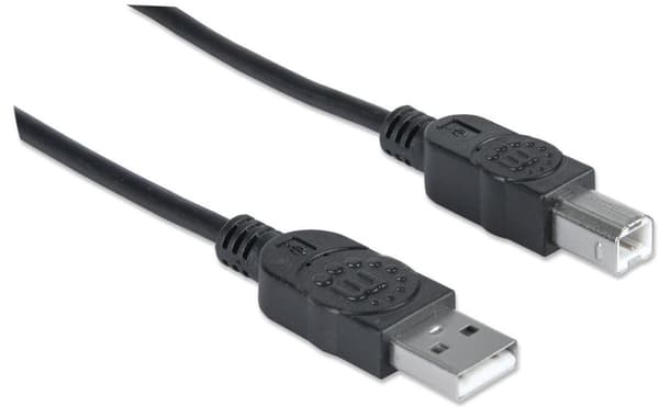 Manhattan - USB-kaapeli - USB-tyyppi A, 4-nastainen (M) - USB-tyyppi B, 4-nastainen (M) - 3,0 m (USB/USB2.0) (333382)