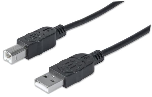 Manhattan - USB-kaapeli - USB-tyyppi A, 4-nastainen (M) - USB-tyyppi B, 4-nastainen (M) - 3,0 m (USB/USB2.0) (333382)