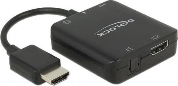 DeLOCK Premium HDMI till stereo och 5.1 ljudextraktor - kompakt - HDMI 2.0 (4K 60Hz) / svart