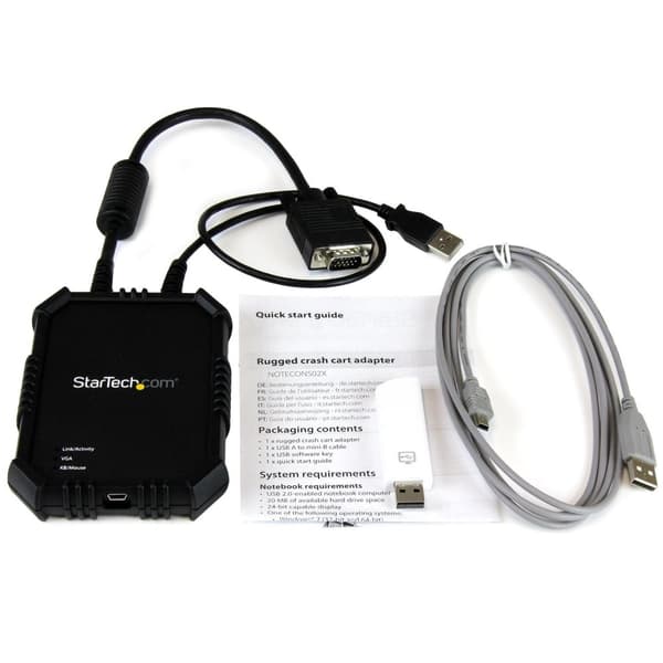 StarTech.com USB2.0 KVM-konsol - Crash Cart Adapter för mobil bärbar dator med dataöverföring och videoinspelning - KVM-switch - USB - 1 x KVM-port(ar