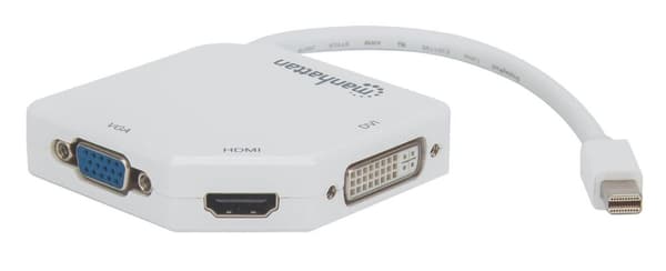 Manhattan - Videomuunnin - Mini DisplayPort - DVI, HDMI, VGA - valkoinen