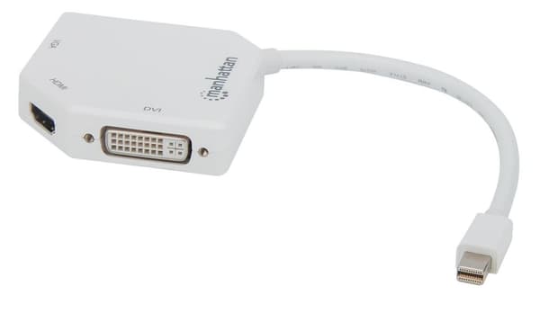 Manhattan - Videokonverter - Mini DisplayPort - DVI, HDMI, VGA - hvid