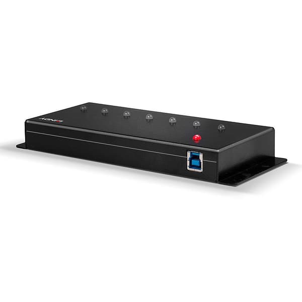 LINDY 43128 Metal 7 Port USB 3.0 Hub Svart