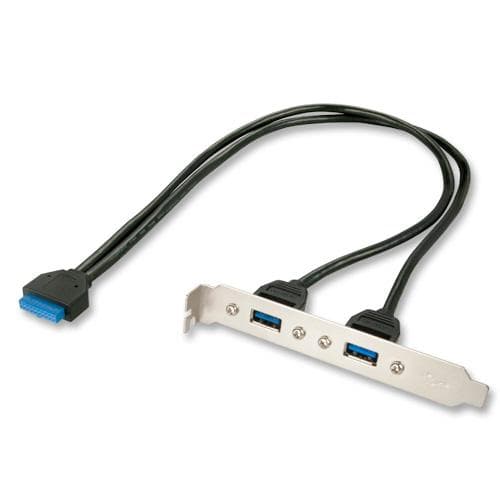 Lindy 2-ports USB3.0 PC-bagplade - USB-konsol - USB Type A 4 ben (F) - 20 pins IDC (F) (33096)