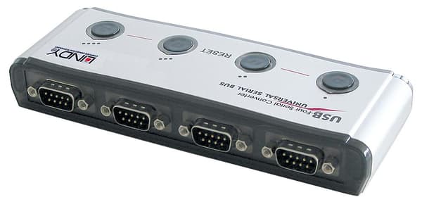Lindy USB til seriel konverter - seriel adapter - USB - RS-232 x 4 (42858)