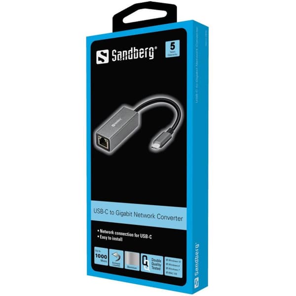Sandberg USB-C -verkkomuunnin