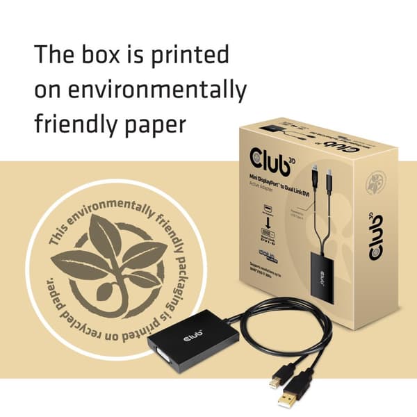 CLUB3D cac-1130 MiniDP/USB-A DVI-D Svart