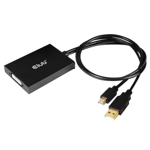 CLUB3D cac-1130 MiniDP/USB-A DVI-D Svart