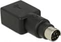Miniatyrbild 1 av 3: DeLOCK 65898 Kabeldistans PS/2 USB Typ-A Svart, Rostfritt stål