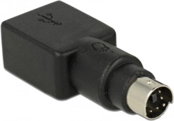 DeLOCK 65898 Kabelafstandsstykke PS/2 USB Type-A Sort, Rustfrit stål
