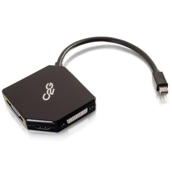 C2G Mini DisplayPort till HDMI, VGA eller DVI Adapter Converter - Videoomvandlare - DVI, HDMI, VGA - DVI, HDMI, VGA - blackC2G