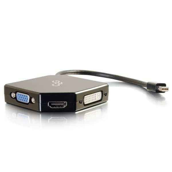 C2G Mini DisplayPort - HDMI-, VGA- tai DVI-sovitinmuunnin - Videomuunnin - DVI, HDMI, VGA - DVI, HDMI, VGA - mustaC2G
