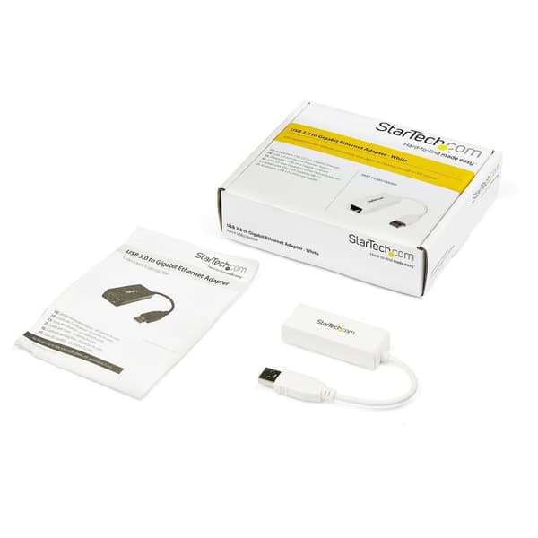 StarTech.com USB3.0 till Gigabit Ethernet Lan-adapter - nätverksadapter - SuperSpeed USB3.0 - Gigabit Ethernet - vit (USB31000SW)