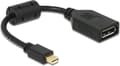 Miniatyrbild 2 av 3: Delock 65554 DisplayPort-adapter [1x Mini DisplayPort-kontakt - 1x DisplayPort-uttag] Svart Med ferritkärna 21,00 cm