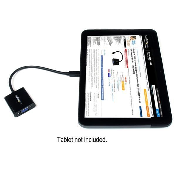 StarTech.com Micro HDMI till VGA Adapter Converter för surfplattor/smartphones/ Ultrabook -Micro HD hane till VGA hona - 1920x1200