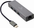 Pikkukuva 1 / 3: Gembird A-CMU3-LAN-01 USB-C Gigabit -verkkosovitin, jossa on 3-porttinen USB 3.1 -keskitin
