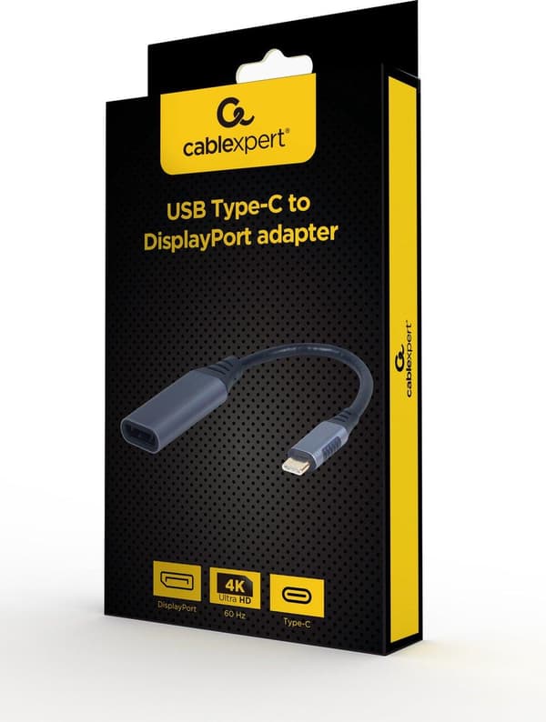 Cablexpert A-USB3C-DPF-01 videokaapelisovitin 0,15 m USB Type-C DisplayPort Harmaa