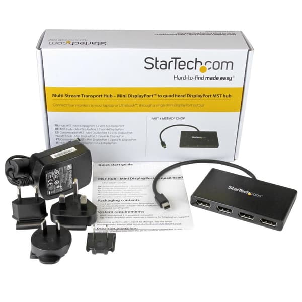 StarTech.com MST Hub Mini DisplayPort till 4x DisplayPort - mDP 1.2 till DP - Video Splitter - 4 x DisplayPort - Desktop (MSTMDP124DP)