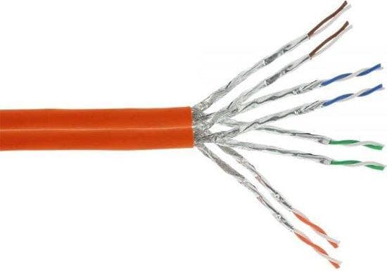 INLINE duplex - bulkkabel - 50 m - SFTP, PiMF - duplex - Cat.7a råkabel - halogenfri - orange