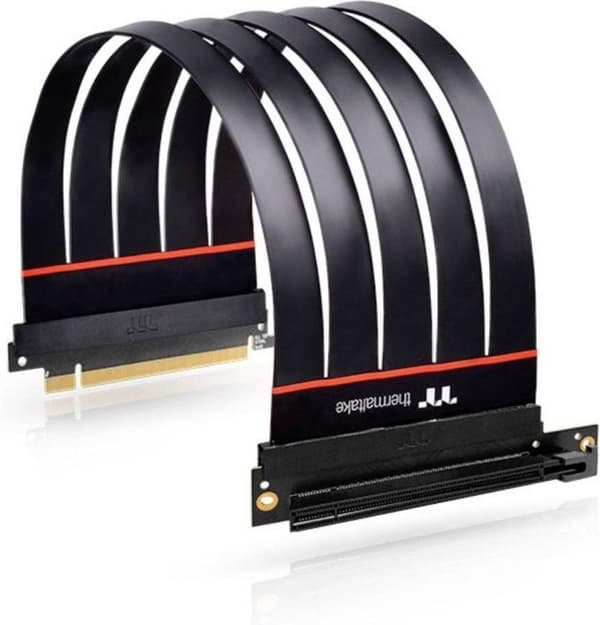 Thermaltake PCI Express Extender 90° sort PCI-E 4.0 16X 30cm Riser-kabel [1x PCIe - 1x PCIe]